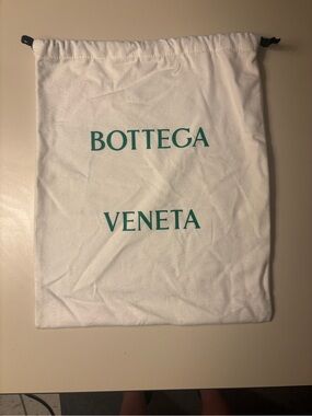 Bottega Veneta White Dust Bag with Green Logo 13x16